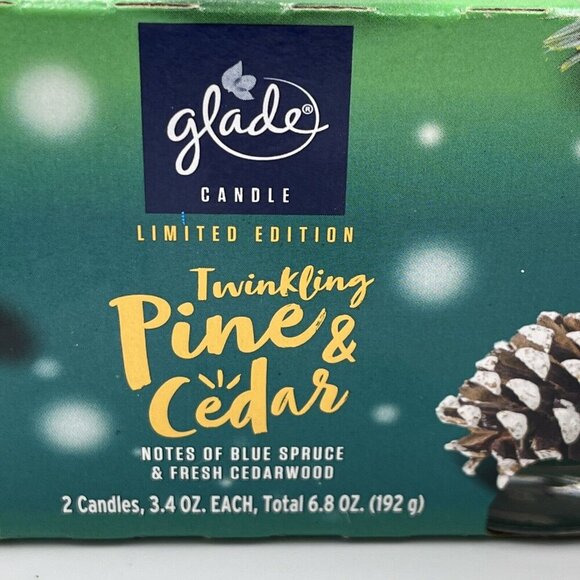 Glade Candle Twinkling Pine&Cedar/(1)3wick and (1) Two Pk/Limited Edition/6.8oz - Picture 6 of 6